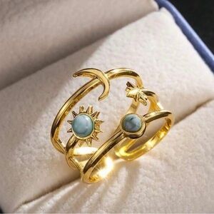 Gold Plated Celestial Ring Adjustable